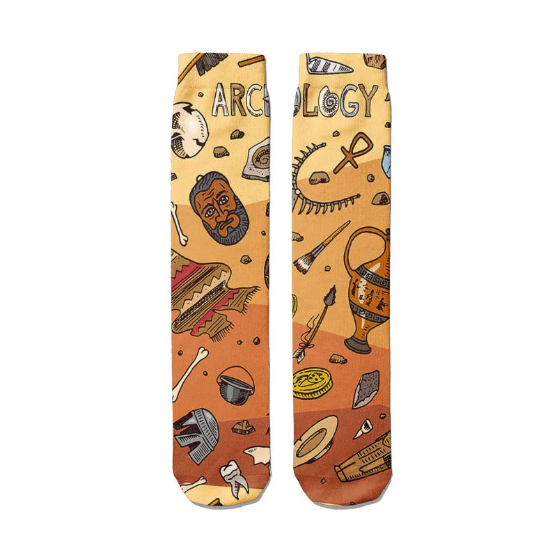 Novelty Funny Peacock Graphic Socks Women Straight Sock Unisex Qme style2