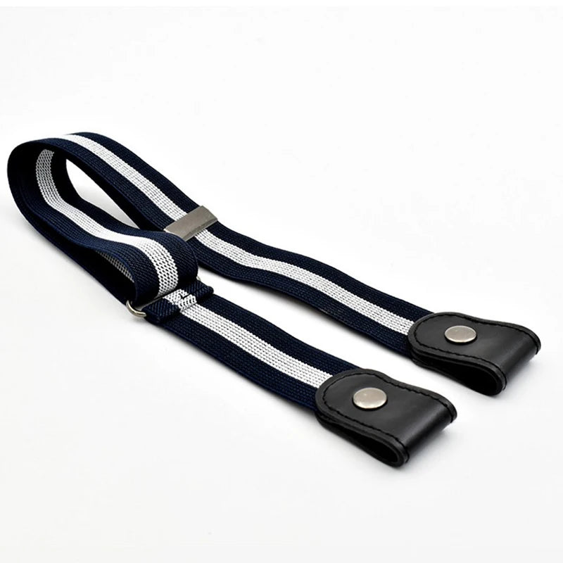 No Buckle Stretch Elastic Waist Belt Women Men Buckle-free Jean Pants Qme MULTI 60-95cm
