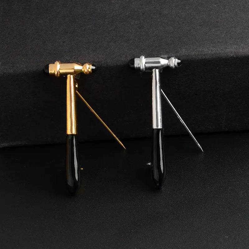 Medical Brooches Collection Crystal Uterus Microscope Scalpel Stomach ECG Tooth Pins Jewelry for Doctor Nurse Badge Wholesale Qme Reflex hammer SET
