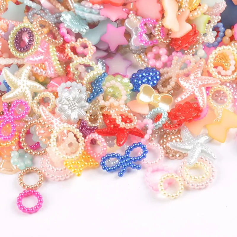 20-200Pcs Mixed Round Flatback Resin Cabochons Embellishments Scrapbooking Craft For Sewing Children Headwear YK0729 Qme mix 50pcs
