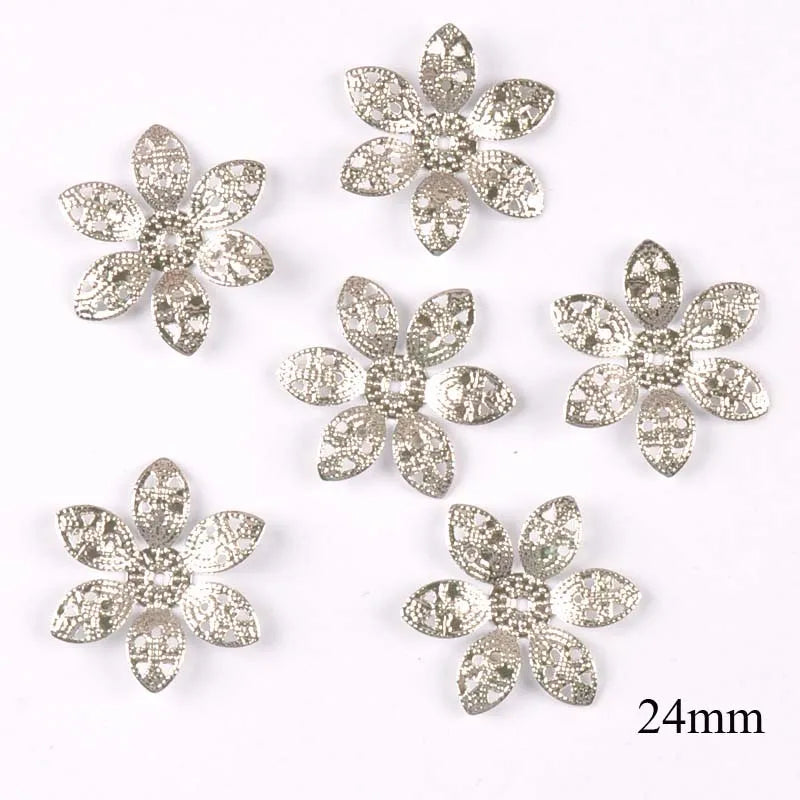 10 Metal Crafts Wraps Filigree Flowers Connectors Embellishments