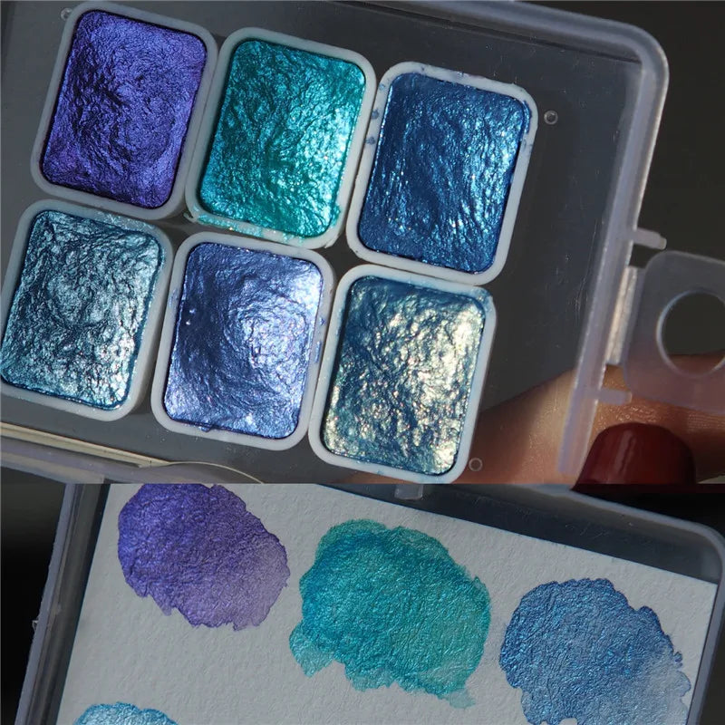 1 Set Watercolor Nail Gel Polish Pigment Solid Pearl Shimmer Paint Mirror Nail Art Glitter Solid Paint Painting Decor Manicure Qme