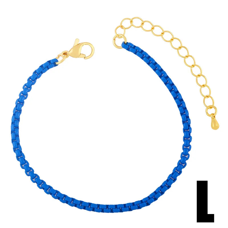 New Products European and American Personality Bohemian Candy Color Necklace Clavicle Chain ins Lady Naked Chain Bracelet DIY Qme