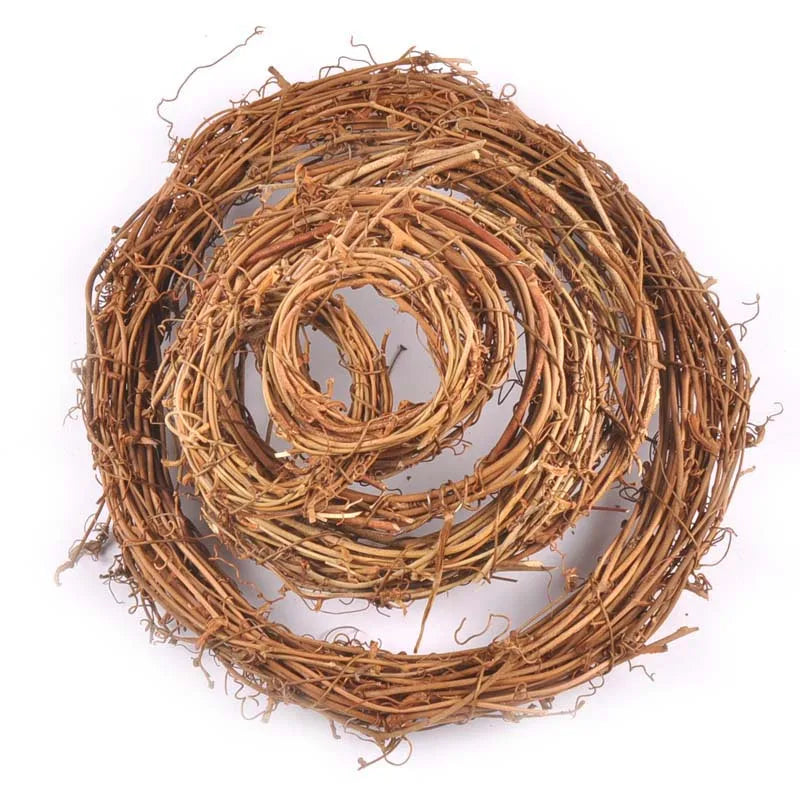 6-39cm 4-1pcs Rattan Wreath Floral Hoop Hanging Ring Artificial Flower Wreaths Party Wedding DIY Supplies Christmas Home Decor Qme 39cm 1Pcs