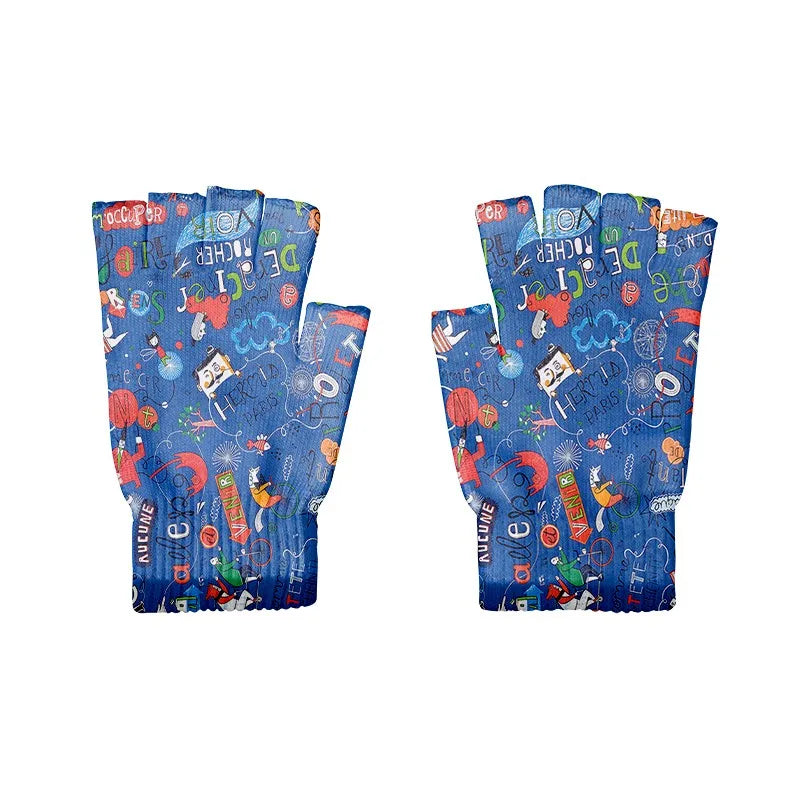Cartoon Mashup Colorful Pattern Mittens Wrist Spring Summer Qme style2 One Size China Mainland