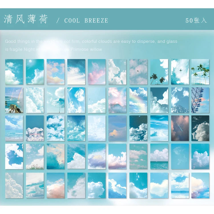 50pcs/plant landscape stationery stickers writable butterfly stickers bullet diary Korea stationery stickers aesthetics Qme I