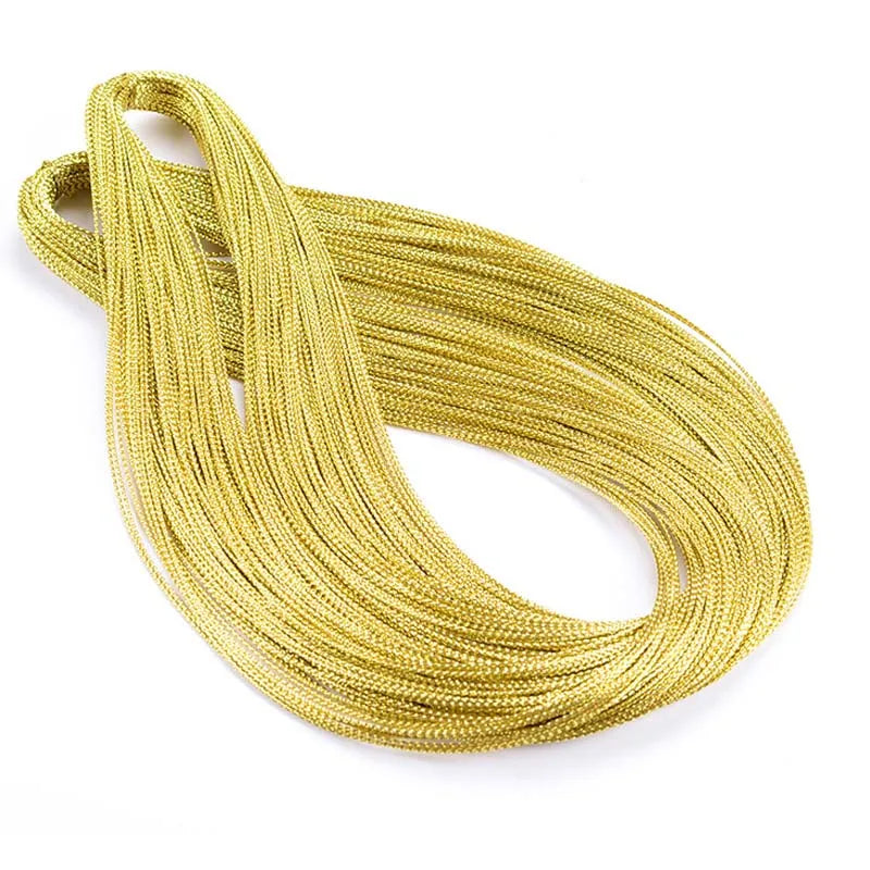 1mm 20m Gold Silver Gift Wrapping Thread Labels Mark Lanyard DIY Tag Line Bracelet Card Rope String Metallic Jewelry Thread Cord Qme