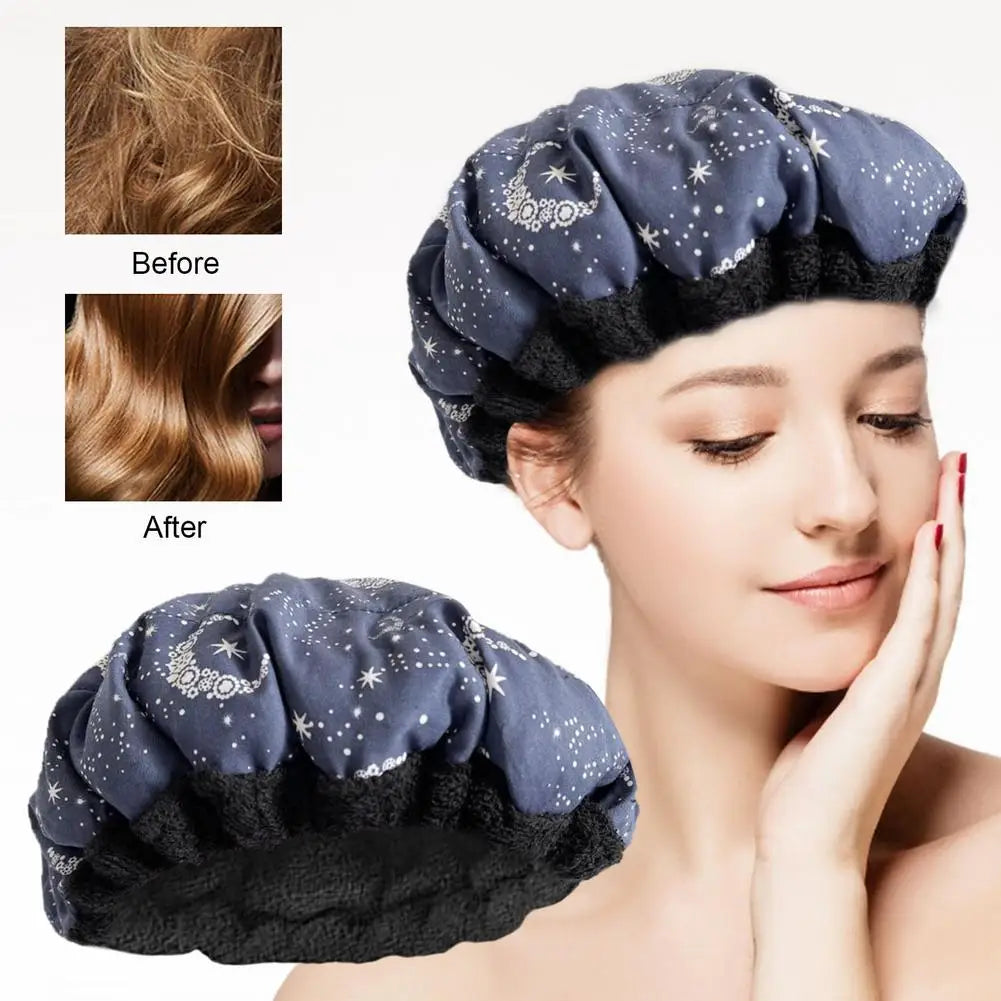 Flaxseed Baked Oil Microwavable Heating Cap Steaming Hair Styling Hair Care Deep Conditioning Thermal Heating Nursing Cap Qme