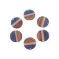 10Pcs Tri-color Resin Wood Charms Flat Round Wooden Pendants for Making DIY Women Girl Statement Jewelry Necklace Earrings Qme 02