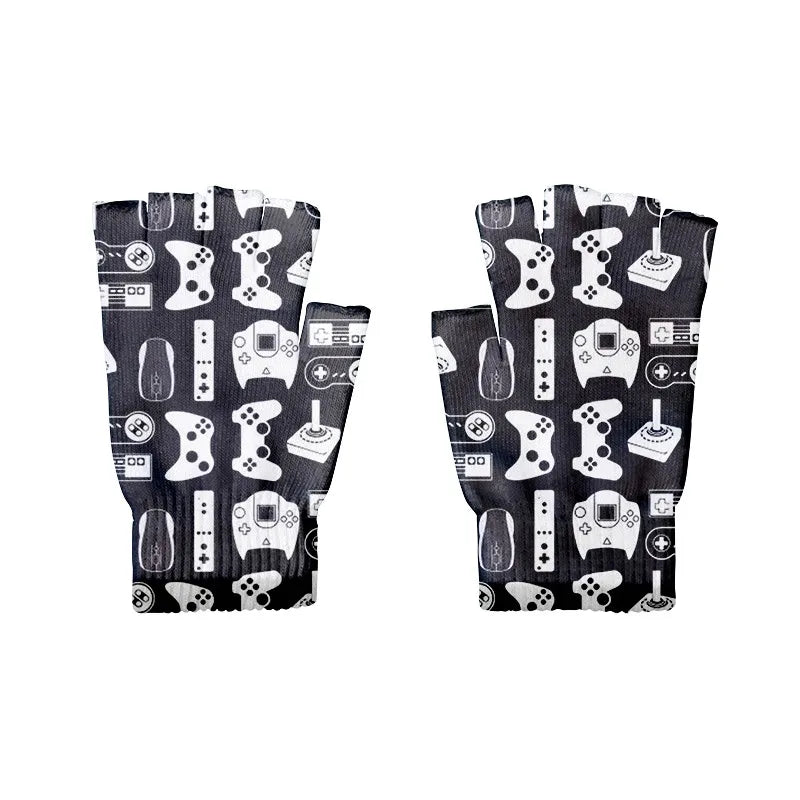 Good Knitted Half Finger Gloves 9 Styles Pattern 3D Print Cycling Qme style9 One Size China Mainland