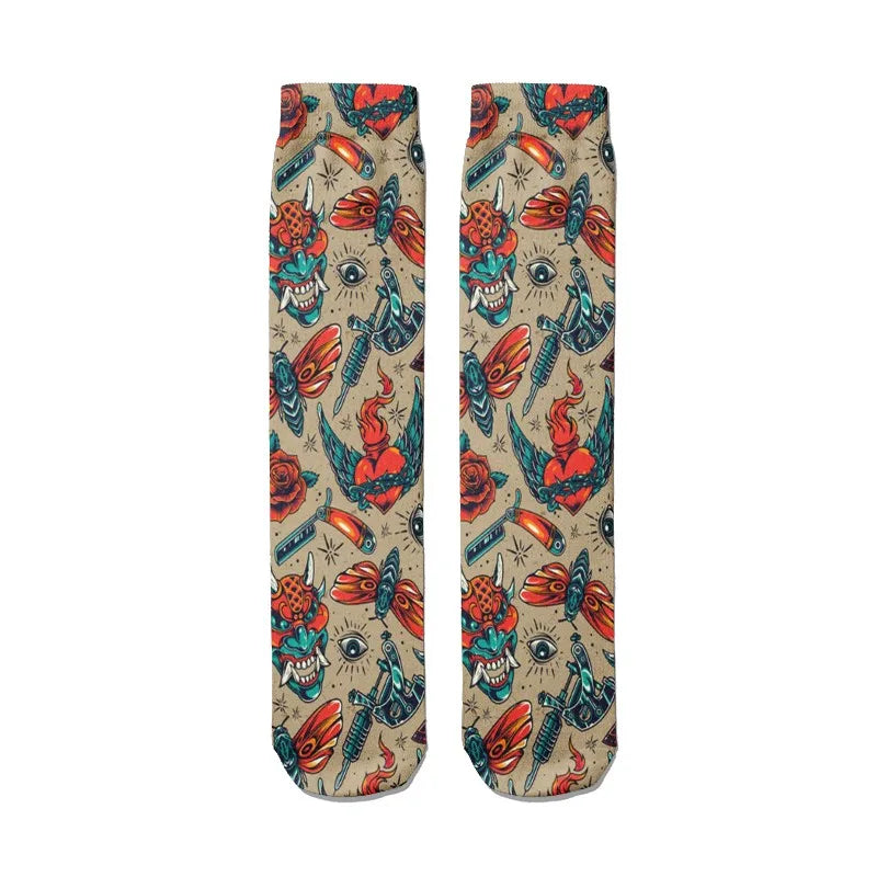 Sexy Socks Skull Pattern Creative Fashion Personalized Novelty Men Qme style7 One Size China Mainland