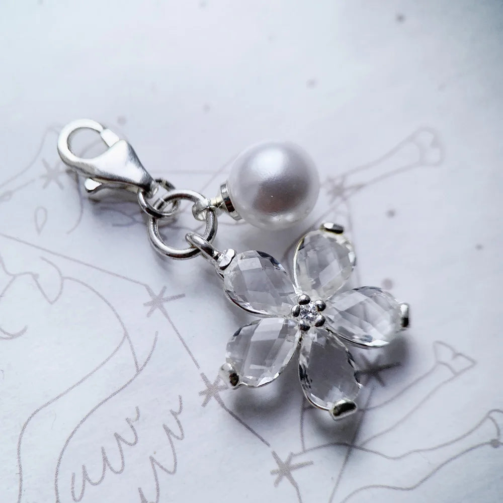 Charm Pendant Flower & Pearl Europe Accessories Club Jewelry For Women Spring Gift In 925 Sterling Silver Qme