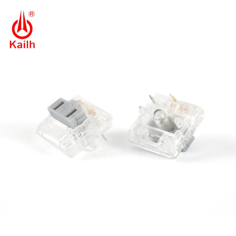 Kailh Choc Silver Crystal Switch Low Profile Switch Chocolate Mechanical Keyboard Switch RGB SMD Silver Stem Linear Hand Feeling Qme Silver x 70pcs