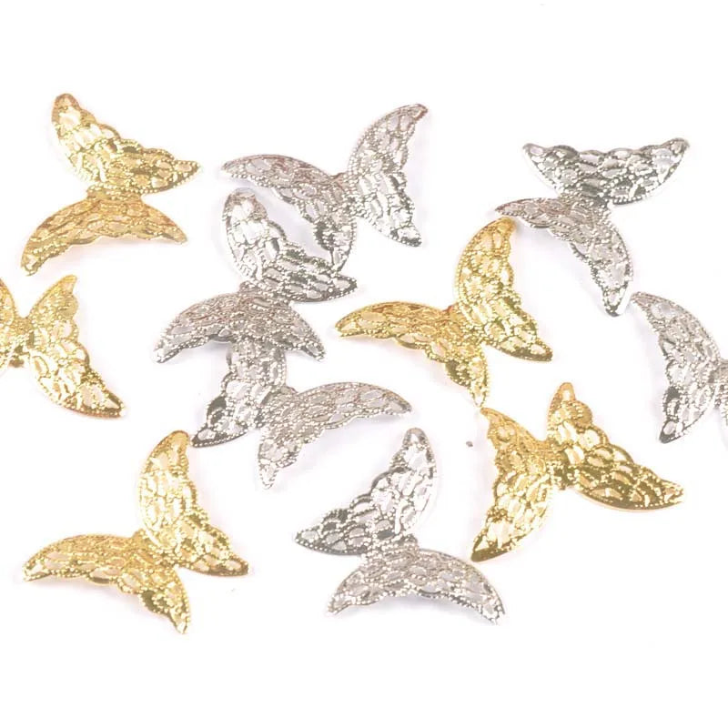 20pcs 26.5x37mm Butterfly Connectors Flower Filigree Wraps For DIY Jewelry Findings Scrapbook Metal Crafts Home Decor yk0785 Qme