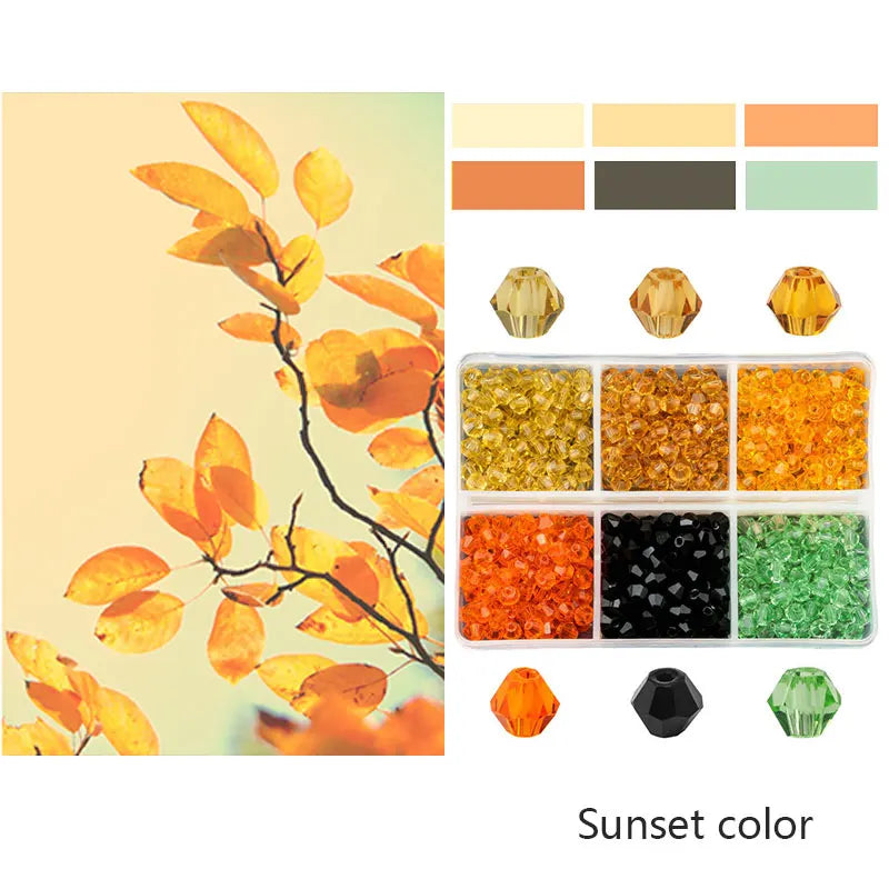 600pcs Wholesale 4mm Glass Bicone Beads Crystal Beads Faceted Austria 5238 Bead Embroidery For Jewelry Making Best Selling Color Qme Sunset color