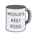 Boss Mug Custom Enamel Pins Best Boss Ever Enamel Pins Coffee Cup Lapel Pins Brooches for Men Women Boss's Day Gift Wholesale Qme style 1