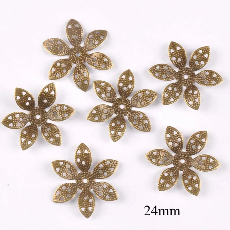 20pcs 10 Style Metal Crafts Wraps Filigree Flowers Connectors Embellishments For Scrapbooking DIY Home Decor Handicraft yk0762 Qme 7 Bronze