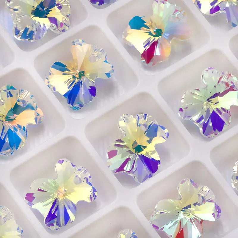 14mm 28pcs/pack Crystal AB Pendant Glass Beads Crystal Gems Charms For Jewelry Making Necklaces Earrings DIY Best Quality Qme bear