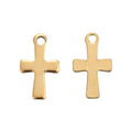 200Pcs 304 Stainless Steel Cross Charms Pendant For Bracelet Necklace Jewelry Accessories DIY Craft Making 12x7x1mm Qme Golden