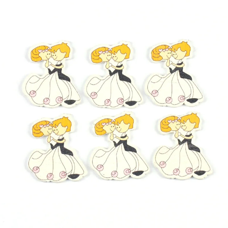 20pcs Mixed Painted Wood Slices Colorful Crafts Wooden Ornaments For Home Wedding Party Decoration Handmade Accessories 30-40mm Qme m0108