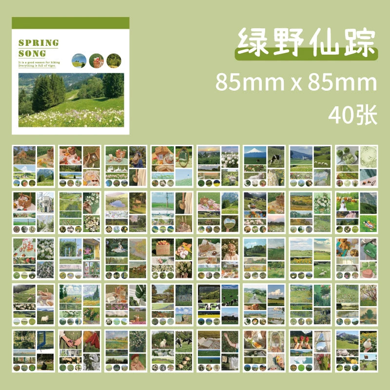 50sheets 50 Patterns Washi Paper Ins Stickers Book Aesthetic Scenery Sticker for Scrapbooking Journals Album Diary DIY Paers Qme 1