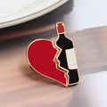 2pcs/set Broken Heart Wine Bottle Enamel Pins Fashion Love Brooch for Lover Denim Jackets Metal Badge Pin Backpack Jewelry Gifts Qme set 5