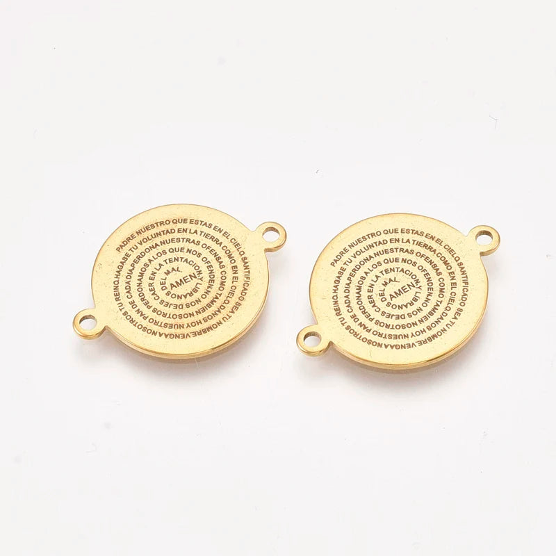 PandaHall 5Pcs 304 Stainless Steel Word Pendants Fit Bracelet Necklace Connectors Charms for Craft DIY Jewelry Making Findings Qme 05