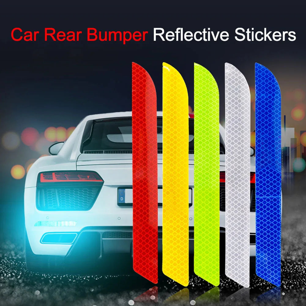 Car Body Reflective Stickers, Rear Bumper Reflective Film, Fog Lights Changed To Decorative Anti-collision Warning Stickers Qme