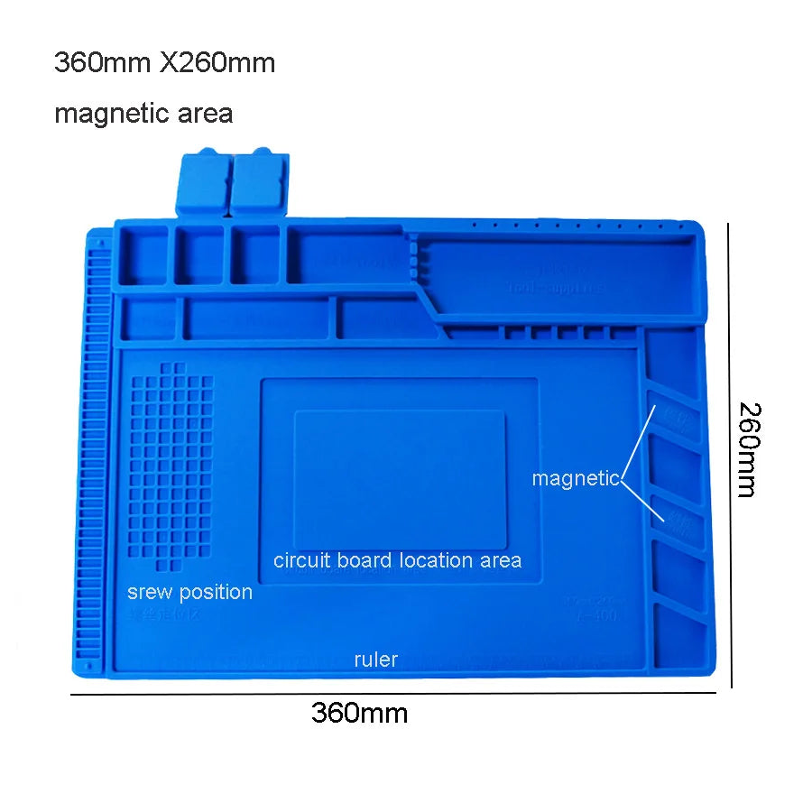 Silicone Soldering Mat Pad Desk Platform Welding Station Iron Phone Qme