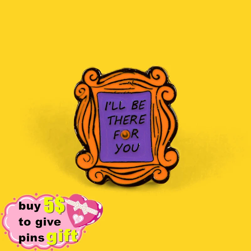 Friends Enamel Pin Custom Monica Apartament Door Brooches for Shirt Lapel Bag Old-school Badge Jewelry Friendship Gift Wholesale Qme