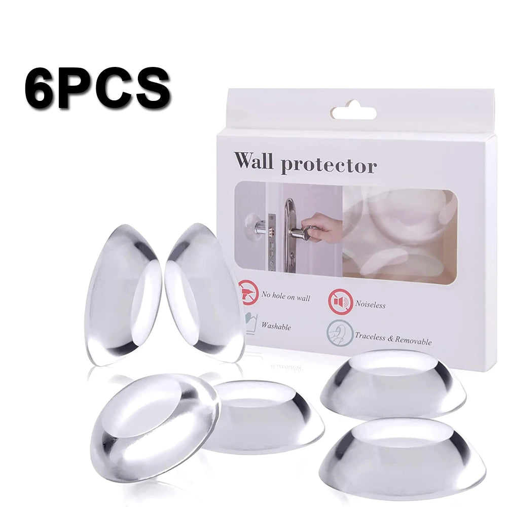 6 Pcs Door Stopper Wall Protection Round Soft Reusable Self Adhesive Door Handle Bumper Guard for Wall and Refrigerator Crash Qme