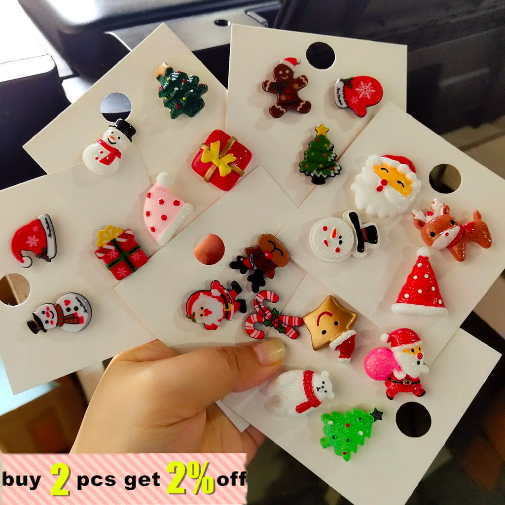 3pcs/set Merry Christmas Custom Brooches Christmas Socks Christmas Tree Elk Enamel Badge Brooch Women Fashion Party Jewelry Gift Qme