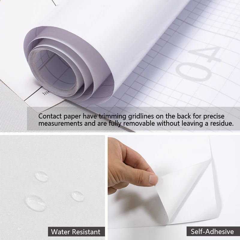 White Contact Paper Vinyl Self Adhesive Wallpaper Bedroom Living Room Qme