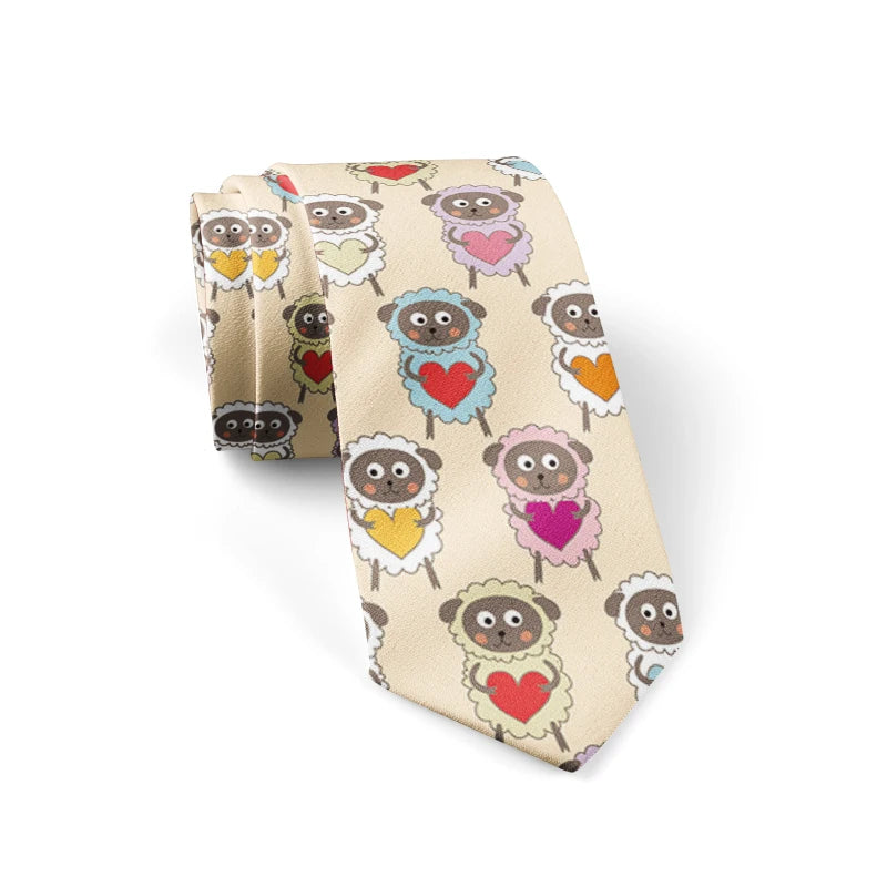 Fashion School Skinny Ties Boys Girls Casual Cartoon Zebra Monkey Qme style5 China Mainland