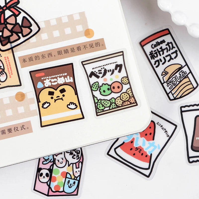 40pcs Food Series stickers Set Kawaii Cartoon Diary Album Stationery Sticker aesthetic Decorative collage planner Album Qme