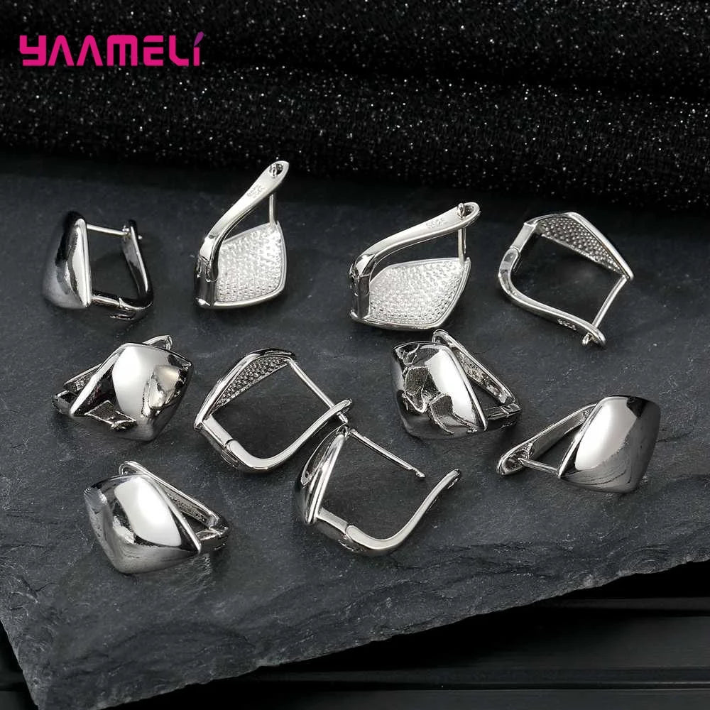 Real 100% 925 Sterling Silver Color Zircon Findings Earrings Leverback Earwire Fittings Components Accessories Handmade Supplies Qme