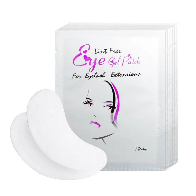 100pairs Paper Patches Eyelash Under Eye Pads Lash Extension Tips Qme Silver-02 100Pairs
