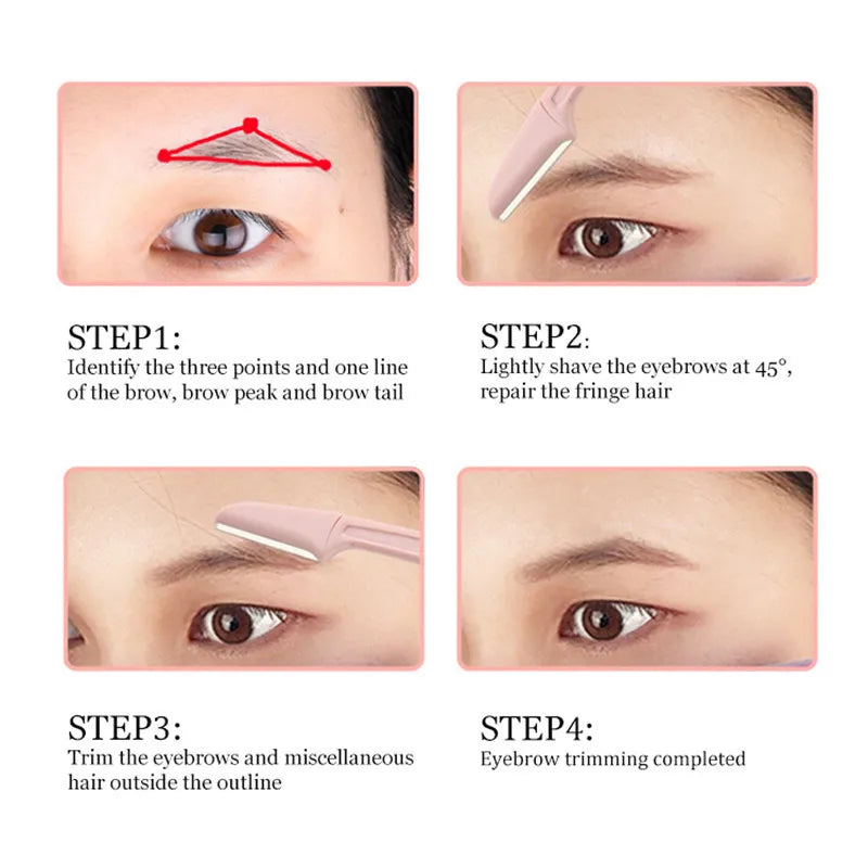1/3pcs Foldable Portable Eyebrow Trimmer Makeup Facial Eyebrow Lip Folding Razor Hair Remover Sharp Stainless Steel Makeup Tools Qme