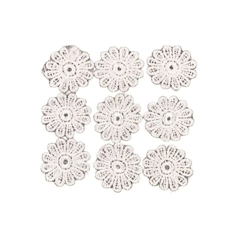100Pcs Flower White Lace Embroidery Ribbon AppliqueTrim For Sewing Decoration Wedding DIY Accessories Handmade Supplies c1141 Qme