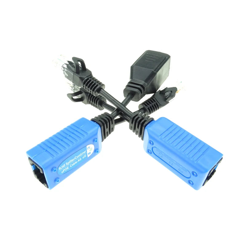 5 Pair RJ45 Passive PoE Adapter Kit - Ethernet Power Combiner & Splitter for uPOE Cables, IP Cameras, and Wireless Access Points Qme