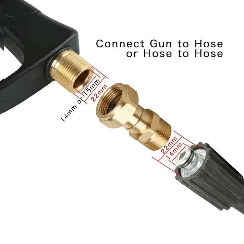 Brass High Pressure Washer Swivel Joint Connector Hose Fitting M22 14mm Thread 360 Degree Rotation Hose Sprayer Connector Qme