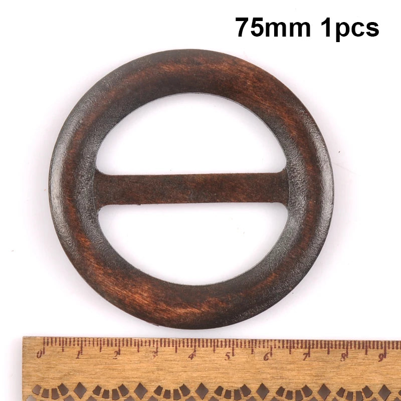 Wooden Round Ring Belt Buckle For Clothes Bag Accessories Apparel Garment Ornament Handmade DIY Accessories Windcoat Decor m2591 Qme 75mm 1pcs