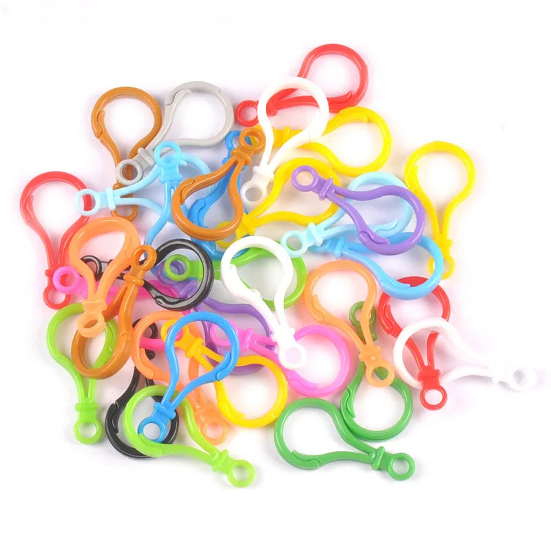 20Pcs/Lot Mixed Color Lobster Claw Clasp For DIY Crafts Plastic Buckle Hooks Handmade Accessories Key Chain Bag Supplies c3217 Qme