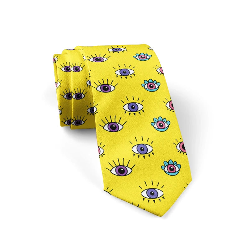 3D Print Ties Men Wome Printted Classic Tie Stripe Design Skinny Neck Qme