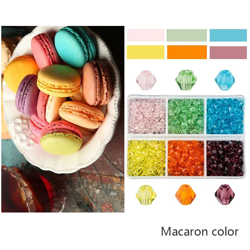 600pcs Wholesale 4mm Glass Bicone Beads Crystal Beads Faceted Austria 5238 Bead Embroidery For Jewelry Making Best Selling Color Qme Macaron color