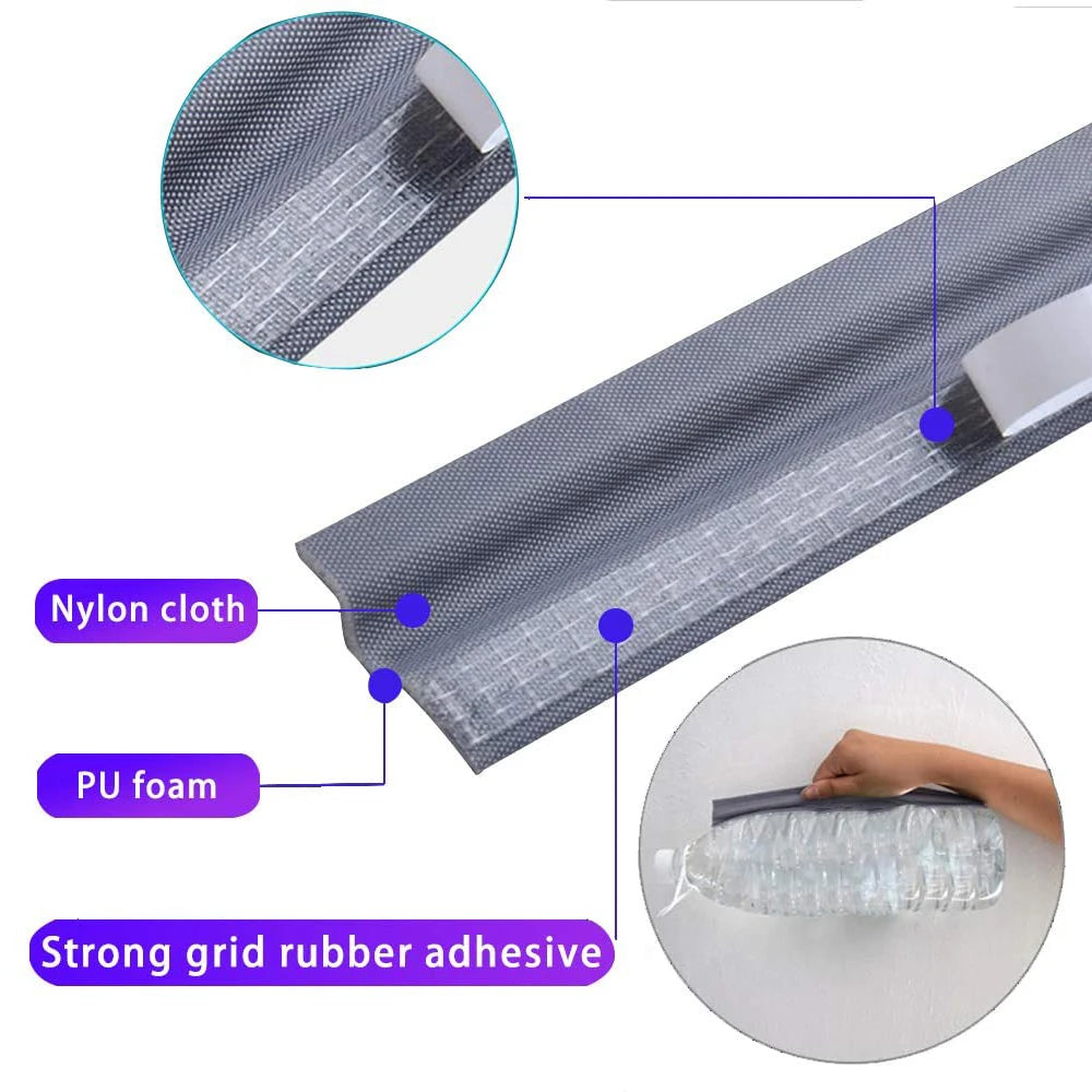 2M Wearable Sliding Window Weather Strip Soundproofing Foam Door Bottom Seal Tape Dustproof Self Adhesive Window Gap Hardware Qme