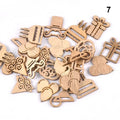 50Pcs Mix Pattern Wood Slices DIY Scrapbook Crafts Supplies Unfinished Wooden Home Decorations Handmade Ornament 25-30mm m2204 Qme 7