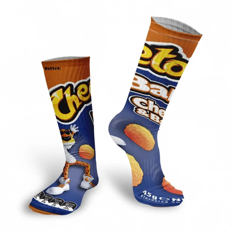 Funny 3D Printing Potato Chips Socks Female French Fries Packaging Qme style15 One Size China Mainland