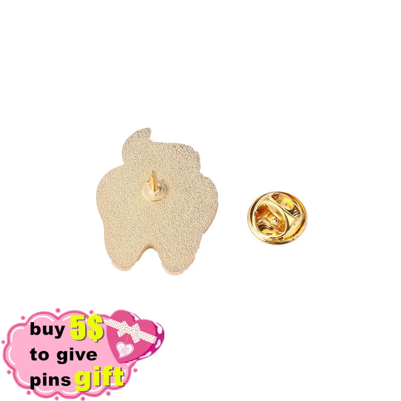 Tooth and Brush Custom Lapel Enamel Pin Dental Badges Medical Brooches Cute Sweet Teeth Jewelry Gift for Nurse Dentist Wholesale Qme