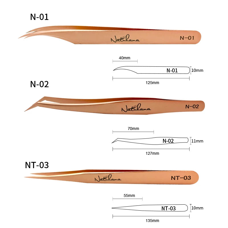 NATUHANA Anti-static Straight Eyelash Extension Tweezers Industrial Qme